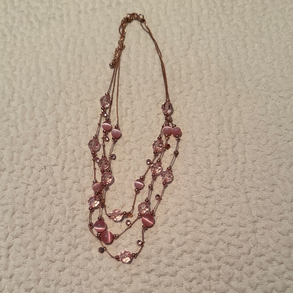 Chic Pink Multi-Strand Necklace